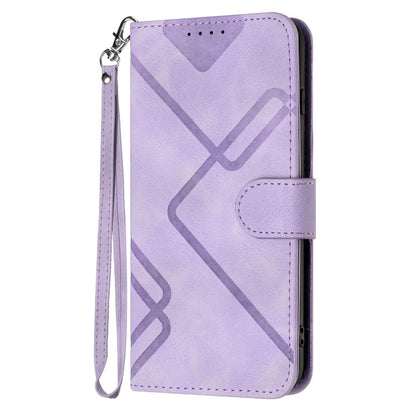 For Redmi K90 Pro Max / Poco F8 Ultra Line Pattern Skin Feel Leather Phone Case(Light Purple)