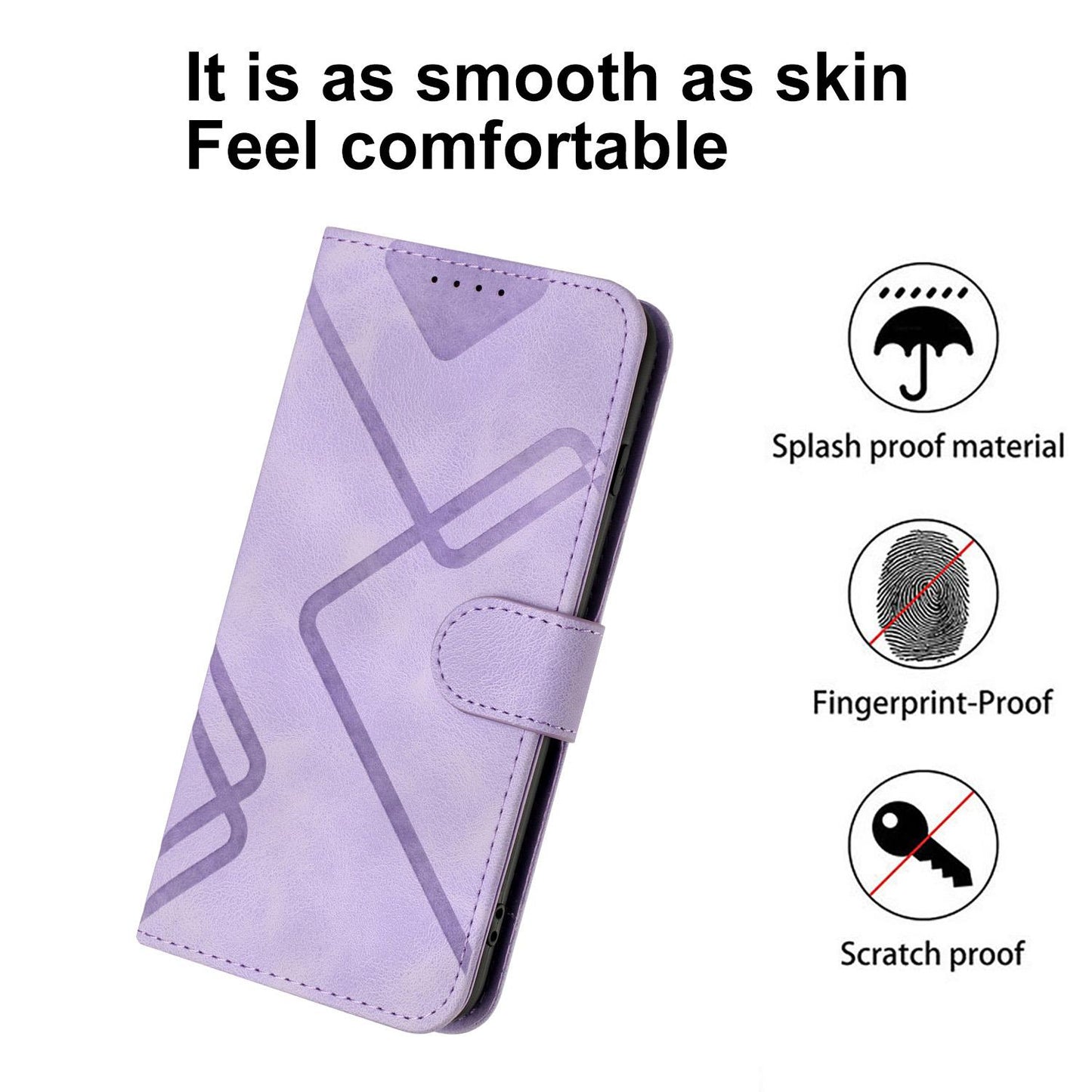 For Redmi K90 Pro Max / Poco F8 Ultra Line Pattern Skin Feel Leather Phone Case(Light Purple)