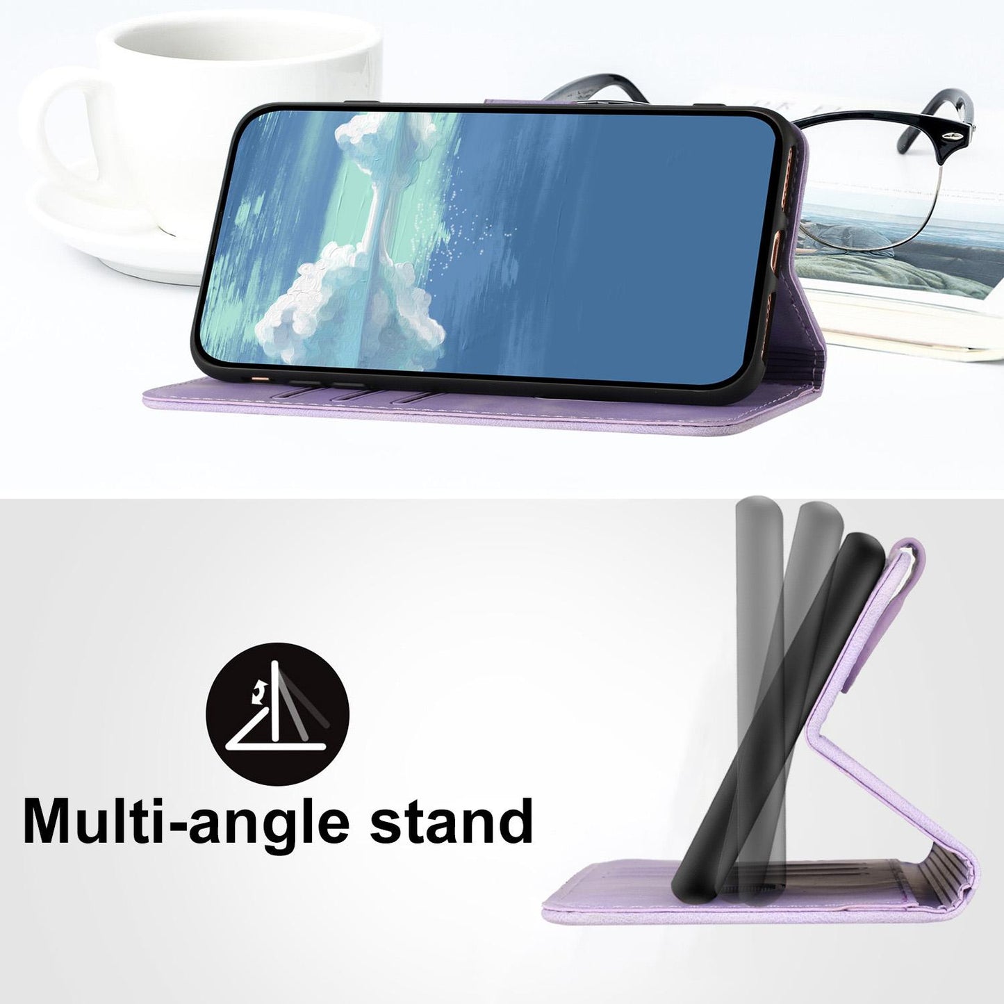For Redmi K90 Pro Max / Poco F8 Ultra Line Pattern Skin Feel Leather Phone Case(Light Purple)