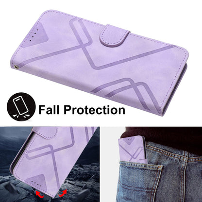 For Redmi K90 Pro Max / Poco F8 Ultra Line Pattern Skin Feel Leather Phone Case(Light Purple)