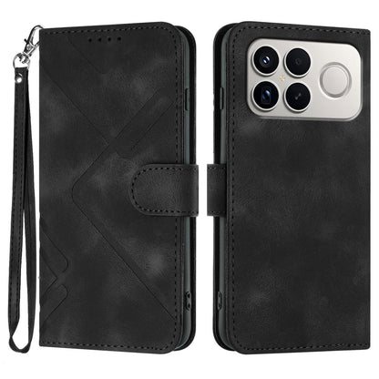For Redmi K90 Pro Max / Poco F8 Ultra Line Pattern Skin Feel Leather Phone Case(Black)