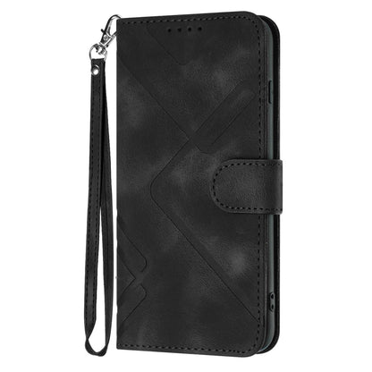 For Redmi K90 Pro Max / Poco F8 Ultra Line Pattern Skin Feel Leather Phone Case(Black)