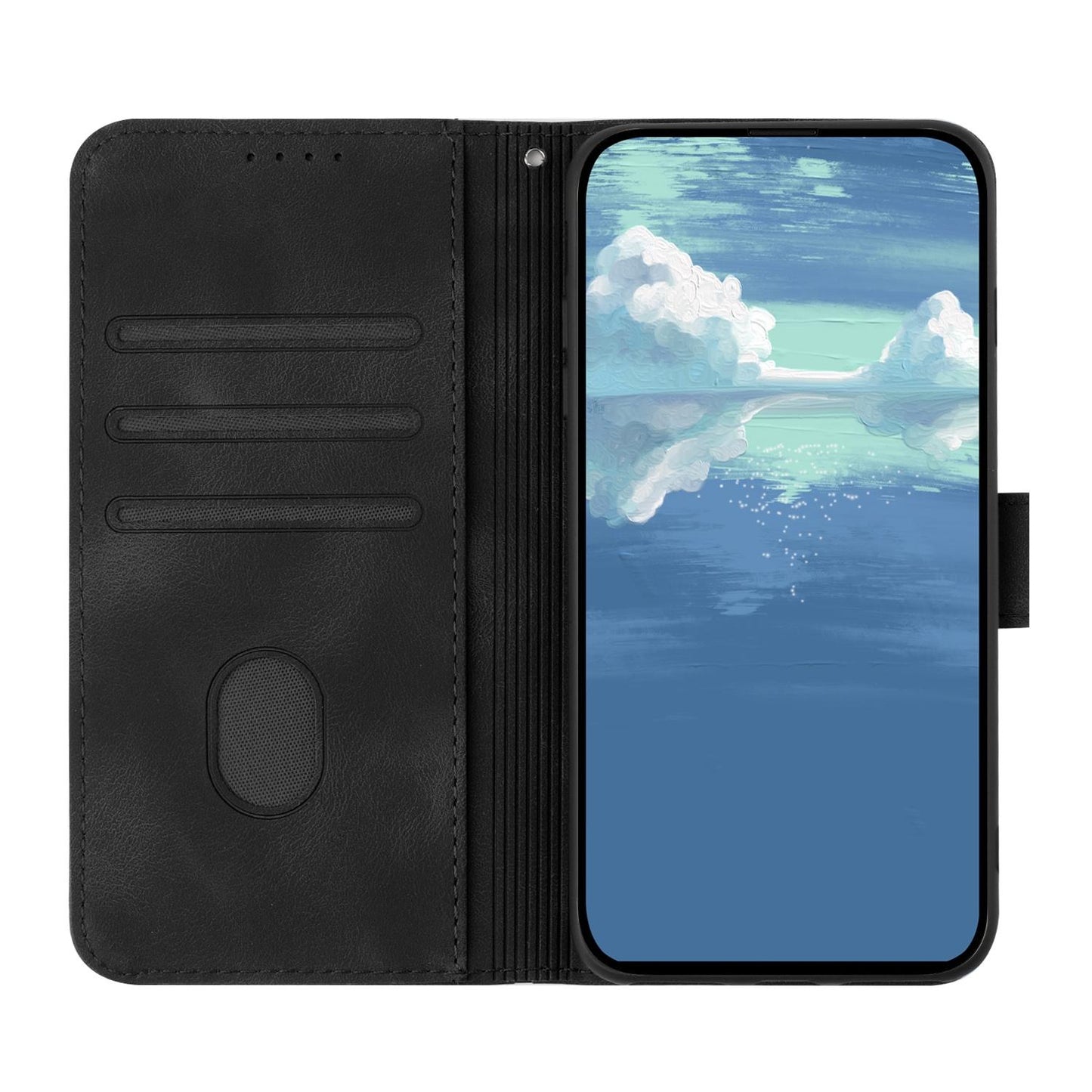 For Redmi K90 Pro Max / Poco F8 Ultra Line Pattern Skin Feel Leather Phone Case(Black)