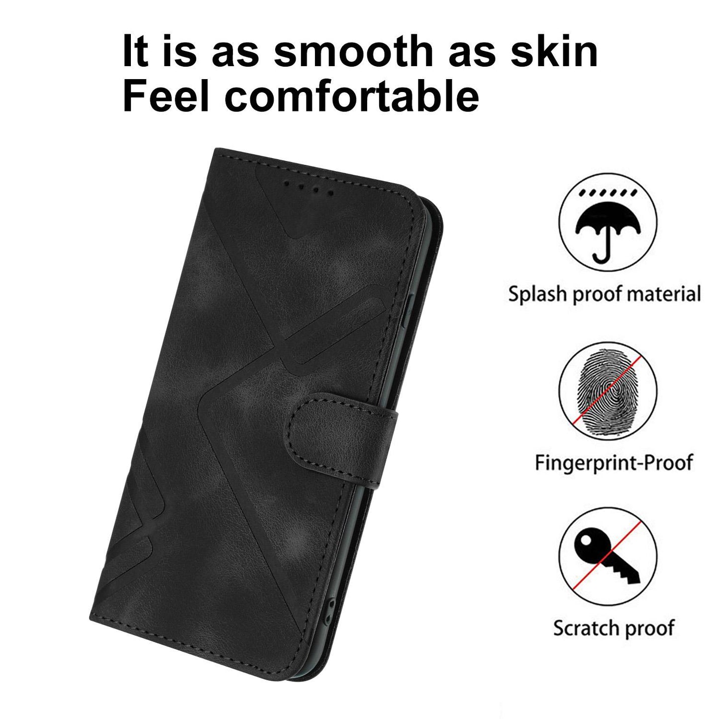 For Redmi K90 Pro Max / Poco F8 Ultra Line Pattern Skin Feel Leather Phone Case(Black)