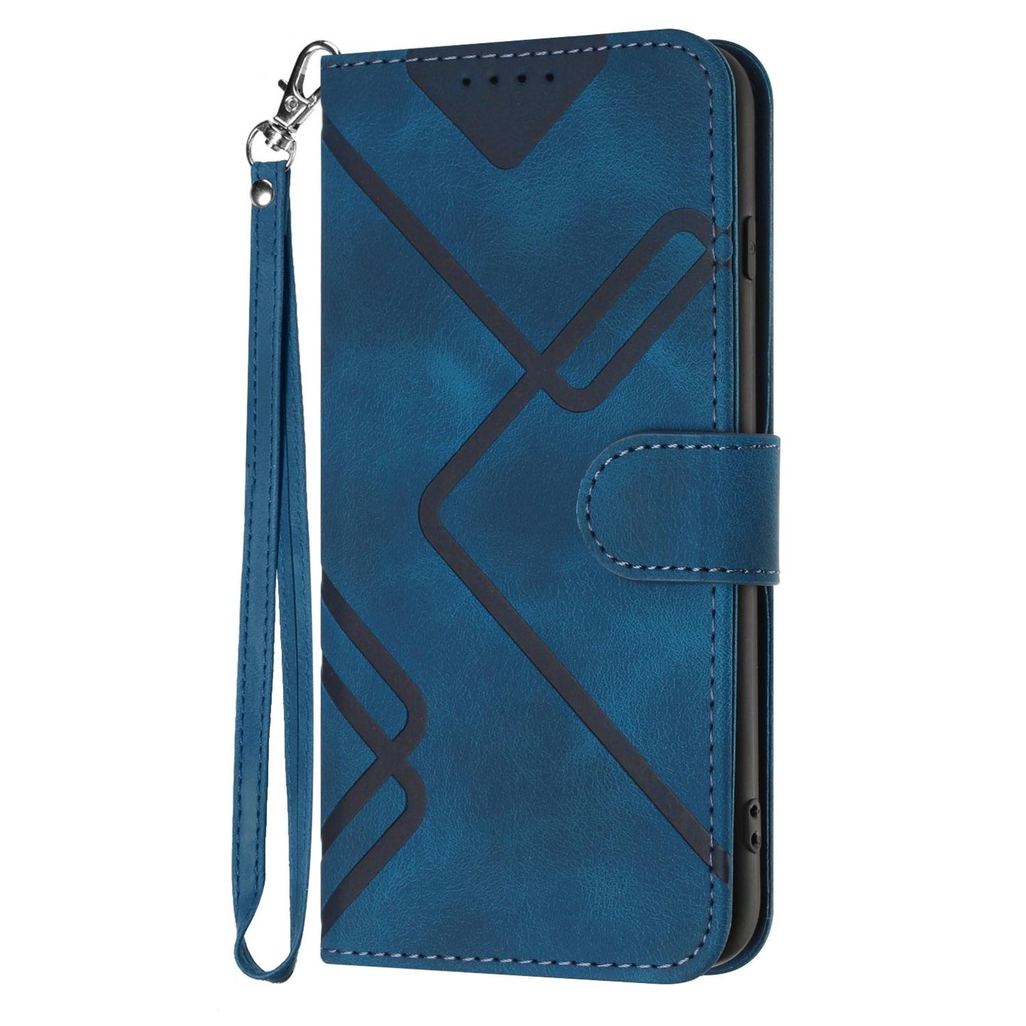 For Redmi K90 Pro Max / Poco F8 Ultra Line Pattern Skin Feel Leather Phone Case(Royal Blue)