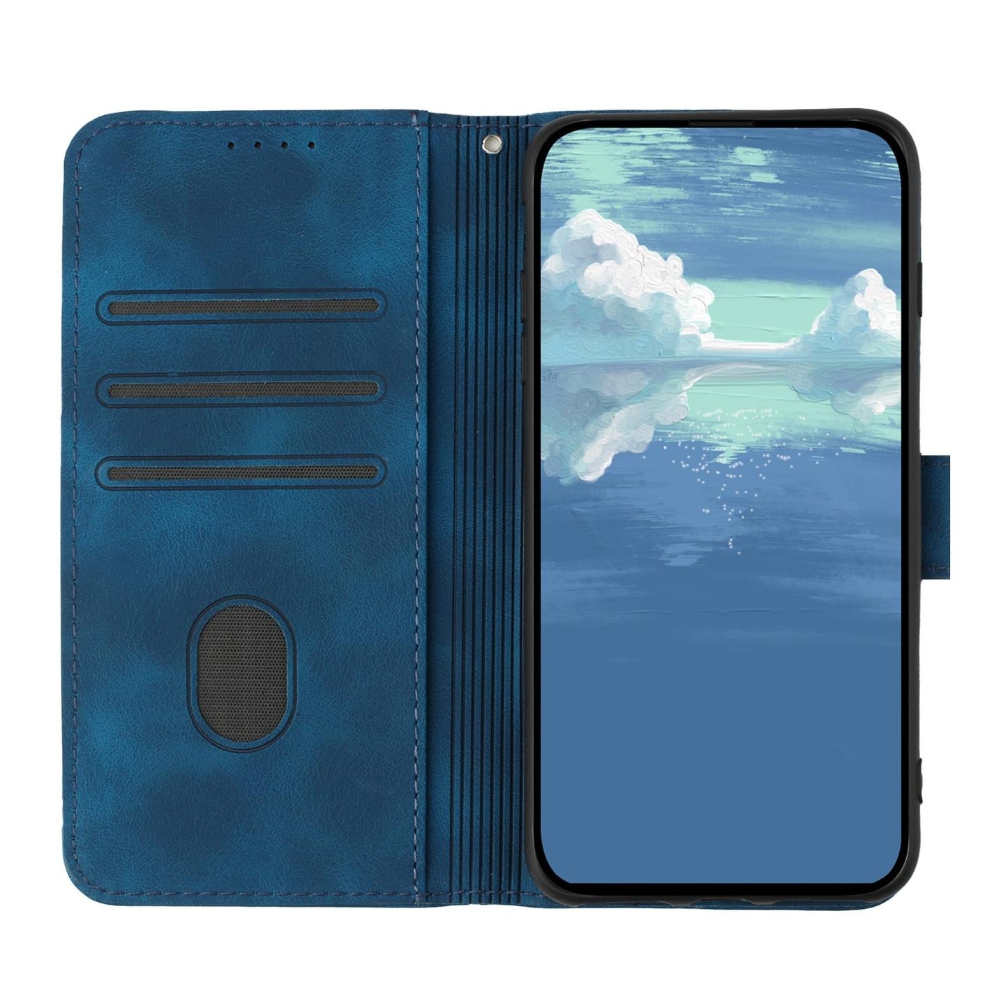 For Redmi K90 Pro Max / Poco F8 Ultra Line Pattern Skin Feel Leather Phone Case(Royal Blue)