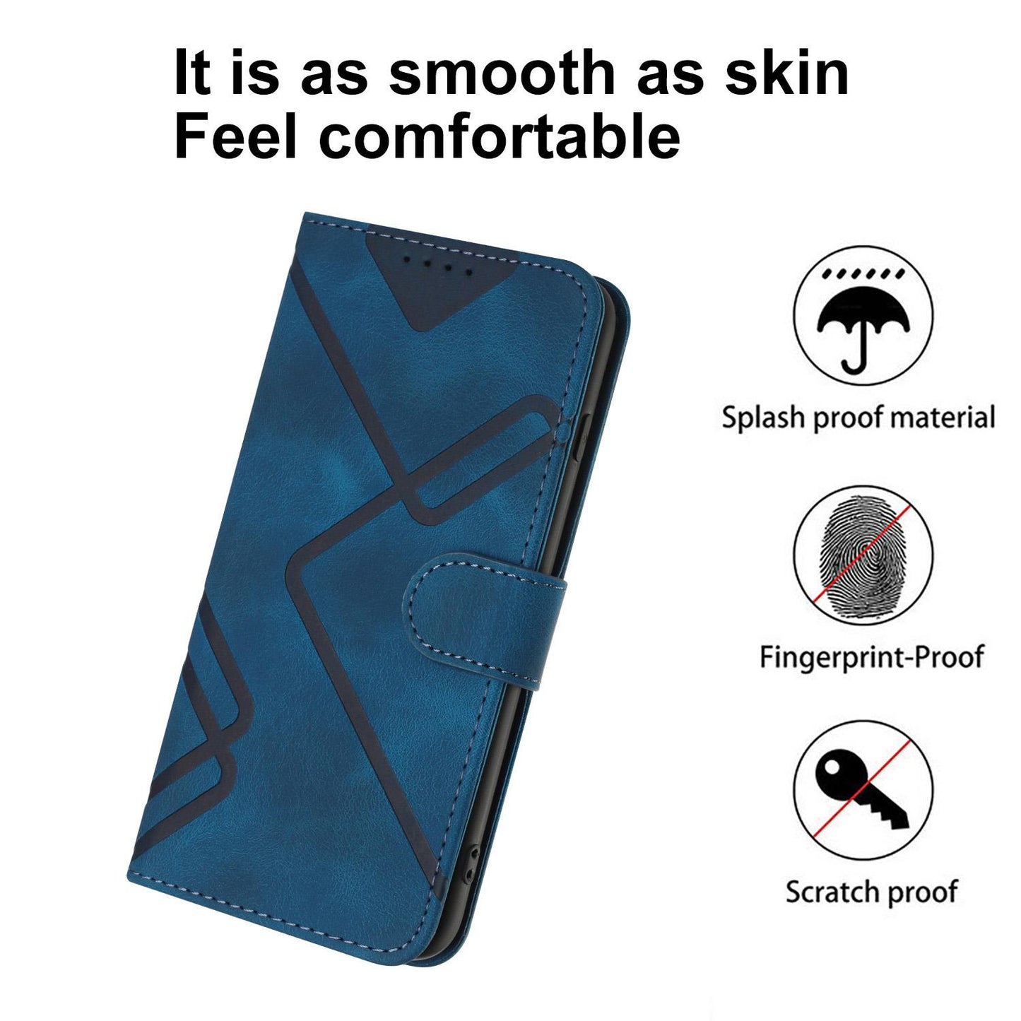 For Redmi K90 Pro Max / Poco F8 Ultra Line Pattern Skin Feel Leather Phone Case(Royal Blue)