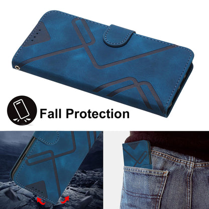 For Redmi K90 Pro Max / Poco F8 Ultra Line Pattern Skin Feel Leather Phone Case(Royal Blue)