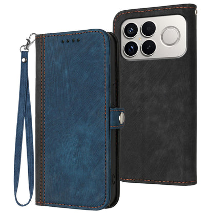 For Redmi K90 Pro Max / Poco F8 Ultra Side Buckle Double Fold Hand Strap Leather Phone Case(Royal Blue)