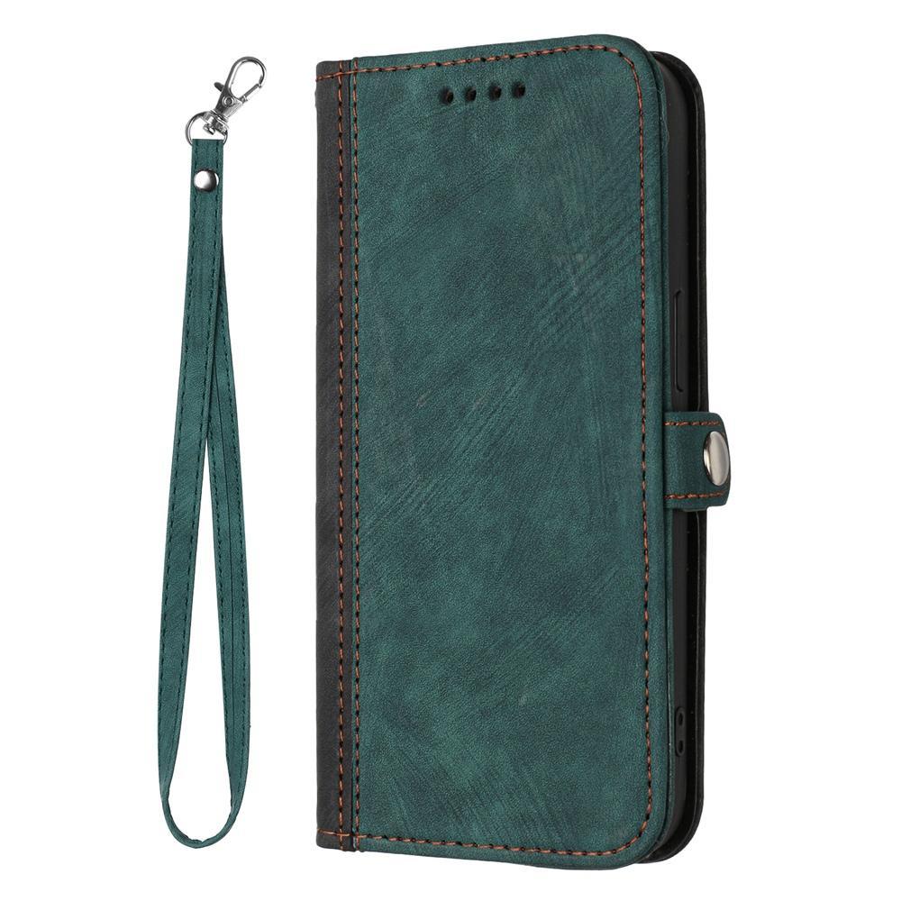 For Redmi K90 Pro Max / Poco F8 Ultra Side Buckle Double Fold Hand Strap Leather Phone Case(Dark Green)