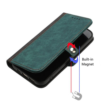 For Redmi K90 Pro Max / Poco F8 Ultra Side Buckle Double Fold Hand Strap Leather Phone Case(Dark Green)
