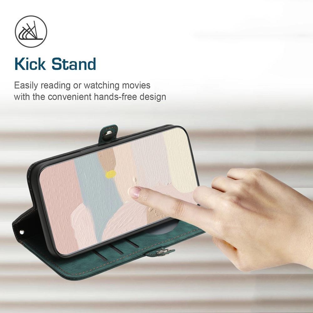 For Redmi K90 Pro Max / Poco F8 Ultra Side Buckle Double Fold Hand Strap Leather Phone Case(Dark Green)