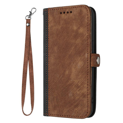 For Redmi K90 Pro Max / Poco F8 Ultra Side Buckle Double Fold Hand Strap Leather Phone Case(Brown)