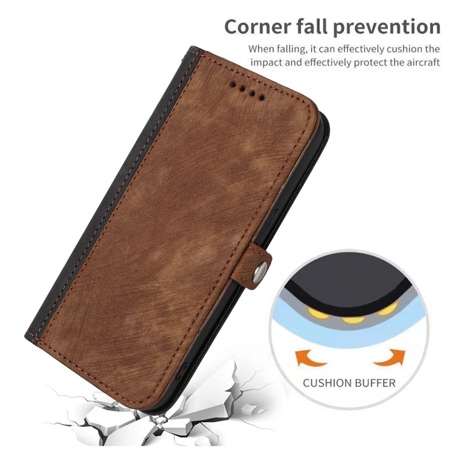 For Redmi K90 Pro Max / Poco F8 Ultra Side Buckle Double Fold Hand Strap Leather Phone Case(Brown)