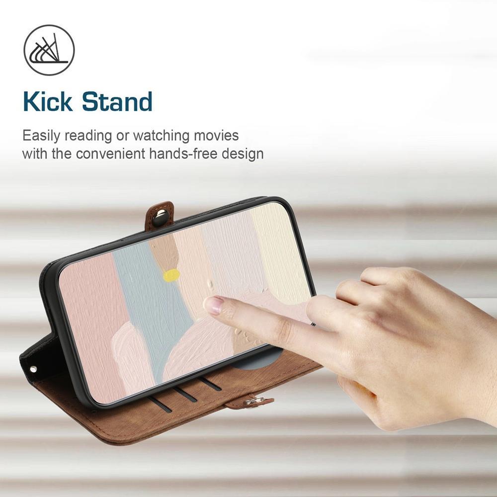 For Redmi K90 Pro Max / Poco F8 Ultra Side Buckle Double Fold Hand Strap Leather Phone Case(Brown)