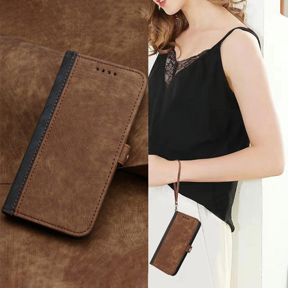 For Redmi K90 Pro Max / Poco F8 Ultra Side Buckle Double Fold Hand Strap Leather Phone Case(Brown)