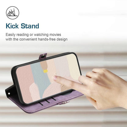 For Redmi K90 Pro Max / Poco F8 Ultra Side Buckle Double Fold Hand Strap Leather Phone Case(Purple)