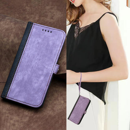 For Redmi K90 Pro Max / Poco F8 Ultra Side Buckle Double Fold Hand Strap Leather Phone Case(Purple)