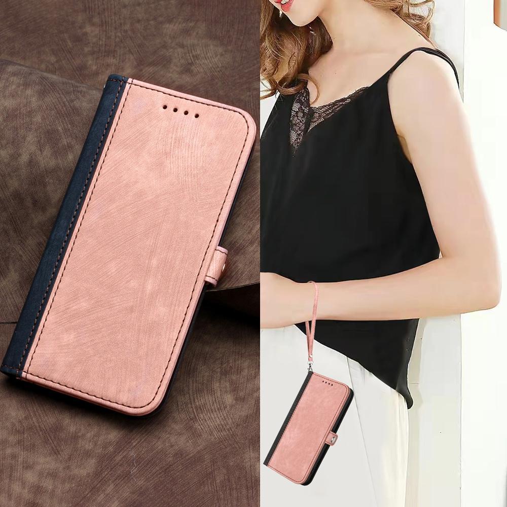 For Redmi K90 Pro Max / Poco F8 Ultra Side Buckle Double Fold Hand Strap Leather Phone Case(Pink)