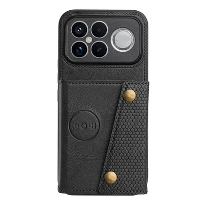 For Redmi K90 Pro Max/Poco F8 Ultra Double Buckle Card Slots Magnetic Phone Case(Black)