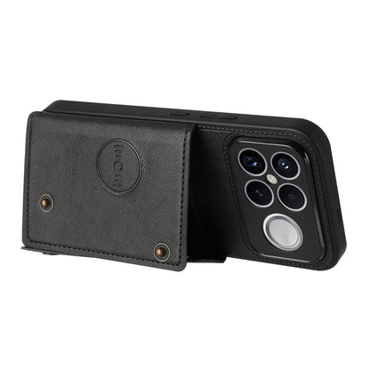 For Redmi K90 Pro Max/Poco F8 Ultra Double Buckle Card Slots Magnetic Phone Case(Black)