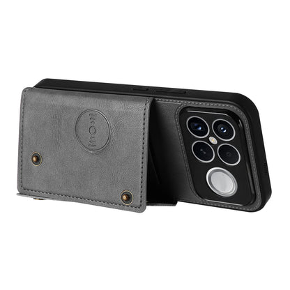 For Redmi K90 Pro Max/Poco F8 Ultra Double Buckle Card Slots Magnetic Phone Case(Grey)