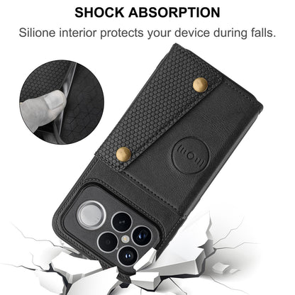 For Redmi K90 Pro Max/Poco F8 Ultra Double Buckle Card Slots Magnetic Phone Case(Grey)