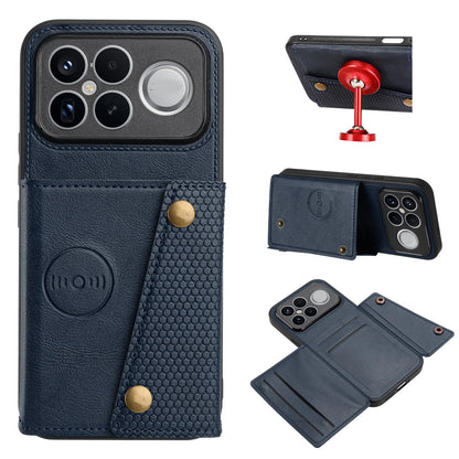 For Redmi K90 Pro Max/Poco F8 Ultra Double Buckle Card Slots Magnetic Phone Case(Blue)