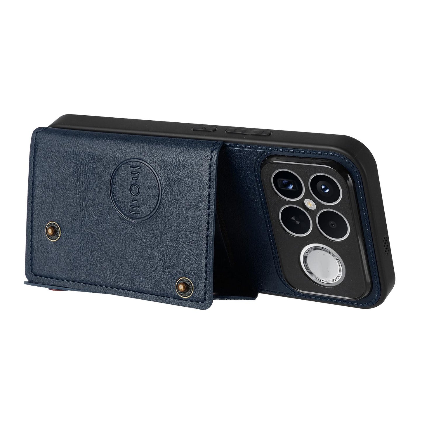 For Redmi K90 Pro Max/Poco F8 Ultra Double Buckle Card Slots Magnetic Phone Case(Blue)