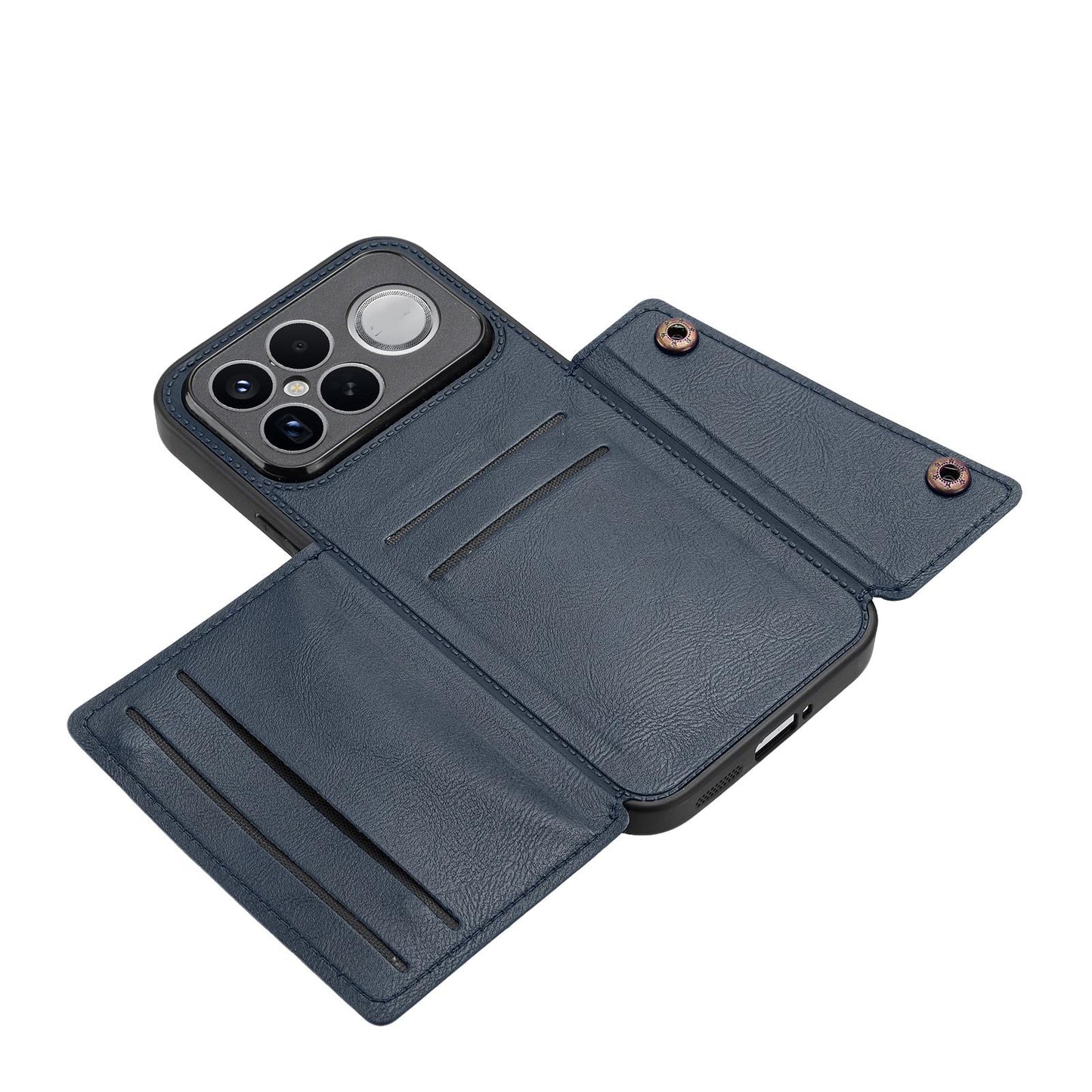 For Redmi K90 Pro Max/Poco F8 Ultra Double Buckle Card Slots Magnetic Phone Case(Blue)