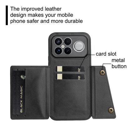 For Redmi K90 Pro Max/Poco F8 Ultra Double Buckle Card Slots Magnetic Phone Case(Blue)