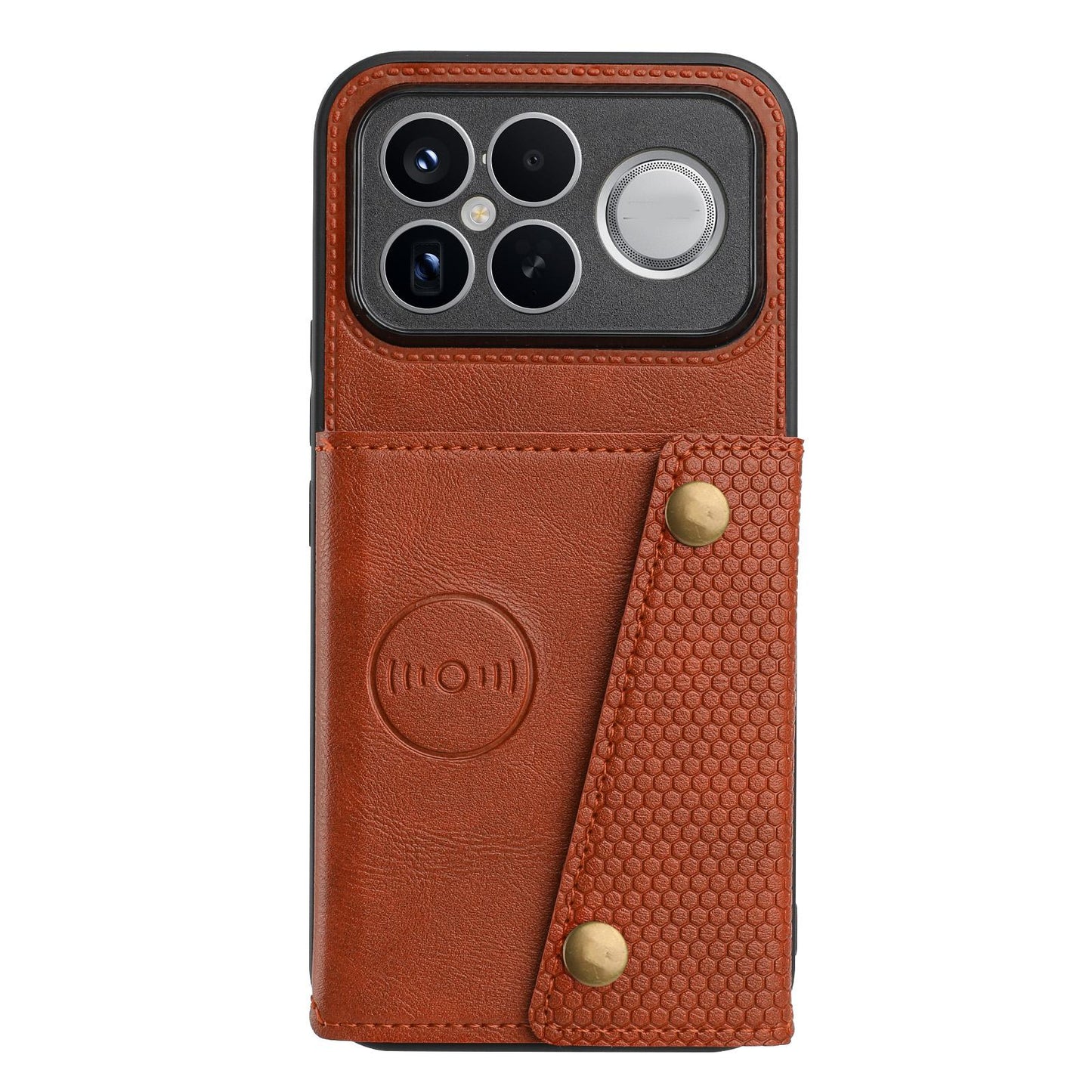 For Redmi K90 Pro Max/Poco F8 Ultra Double Buckle Card Slots Magnetic Phone Case(Brown)