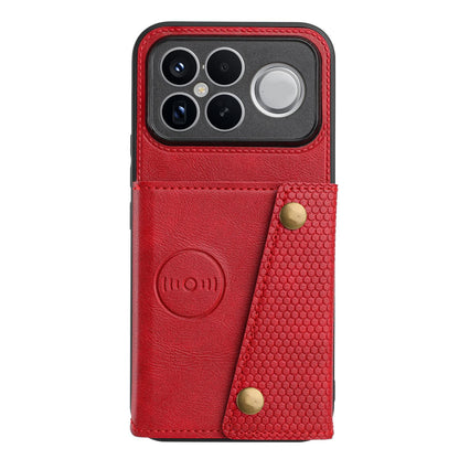 For Redmi K90 Pro Max/Poco F8 Ultra Double Buckle Card Slots Magnetic Phone Case(Red)