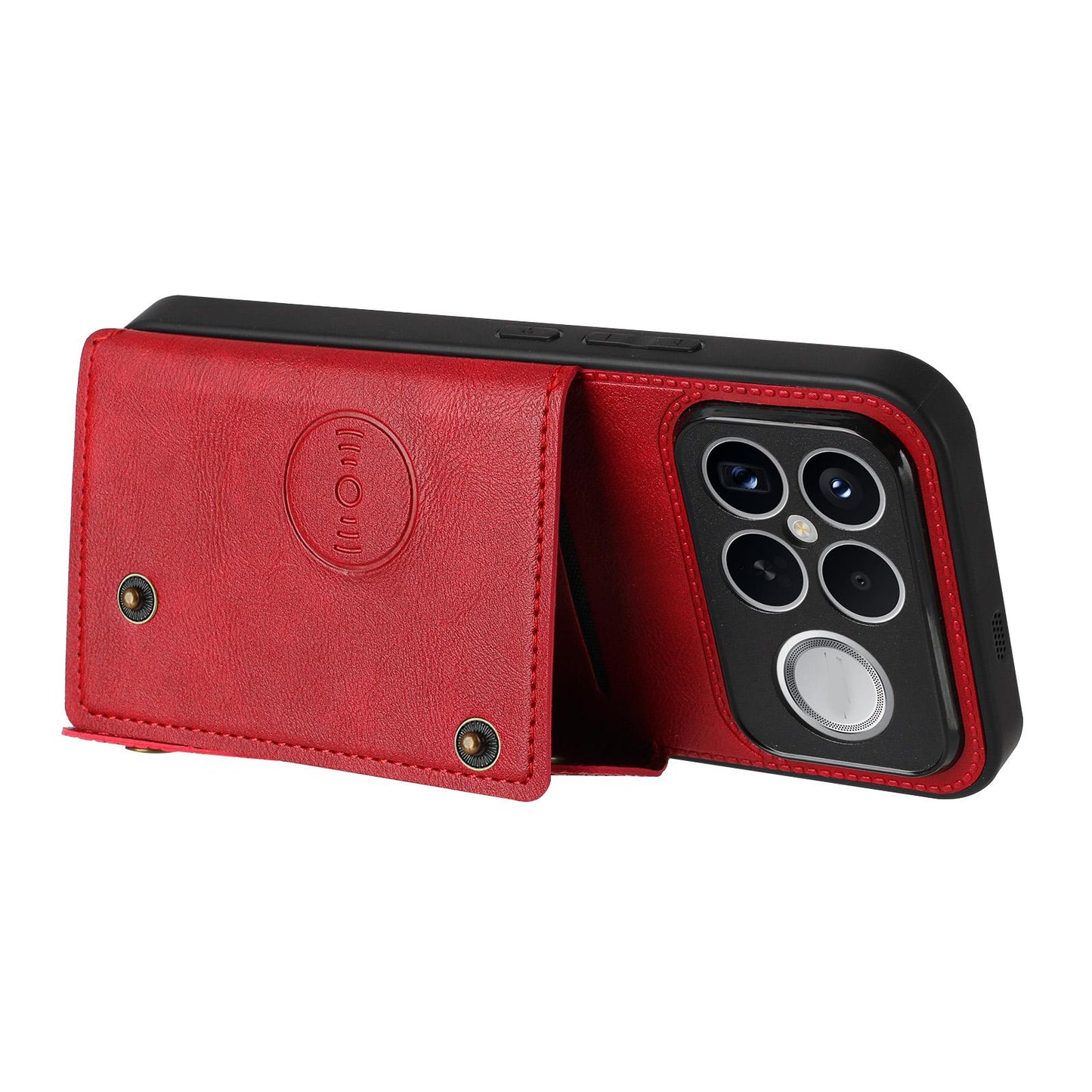 For Redmi K90 Pro Max/Poco F8 Ultra Double Buckle Card Slots Magnetic Phone Case(Red)