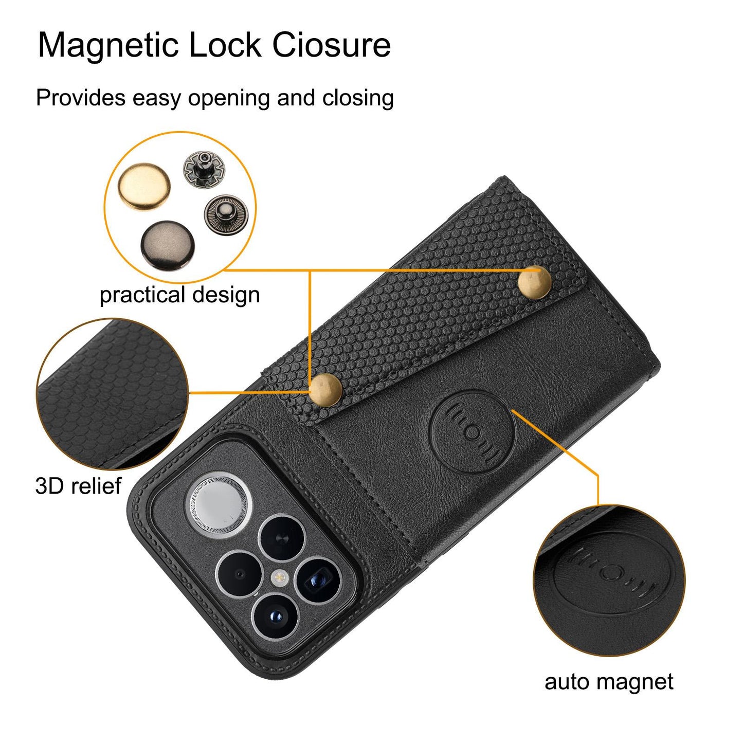 For Redmi K90 Pro Max/Poco F8 Ultra Double Buckle Card Slots Magnetic Phone Case(Red)