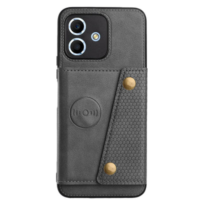 For Redmi Note 17 4G / 5G Global 169.7mm Double Buckle Card Slots Magnetic Phone Case - Grey - EDA006748521B
