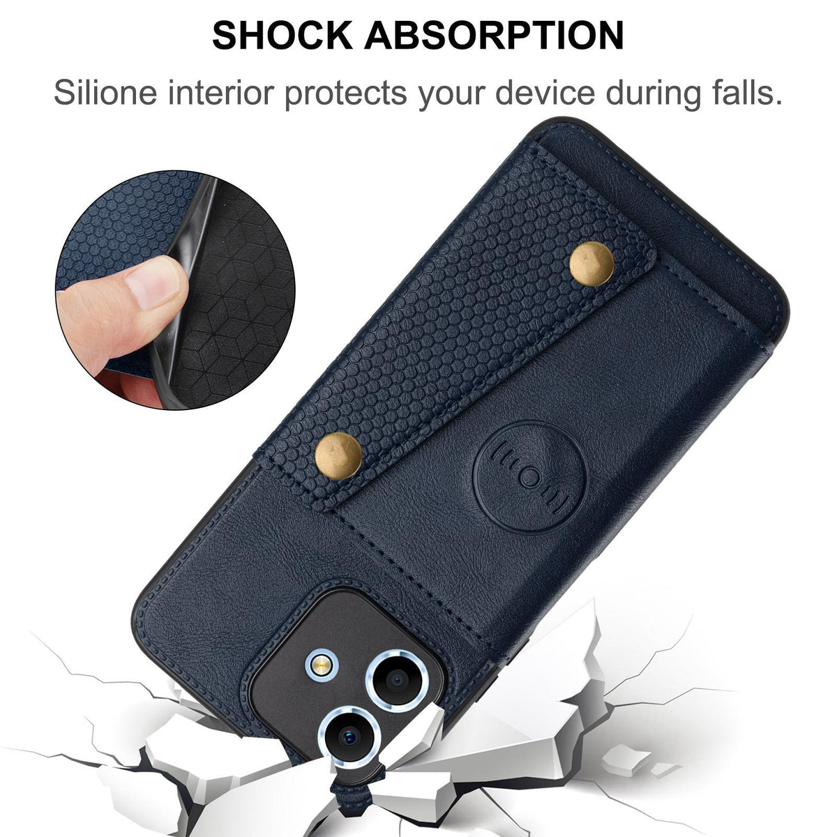 For Redmi Note 17 4G / 5G Global 169.7mm Double Buckle Card Slots Magnetic Phone Case - Grey - EDA006748521B