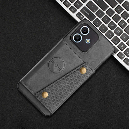 For Redmi Note 17 4G / 5G Global 169.7mm Double Buckle Card Slots Magnetic Phone Case - Grey - EDA006748521B