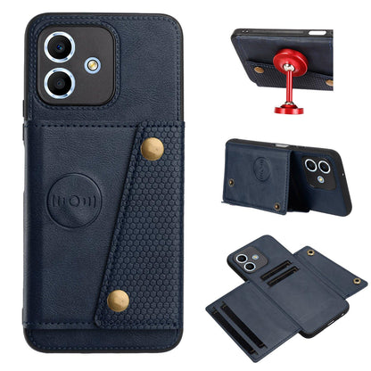 For Redmi Note 17 4G / 5G Global 169.7mm Double Buckle Card Slots Magnetic Phone Case - Blue - EDA006748521C