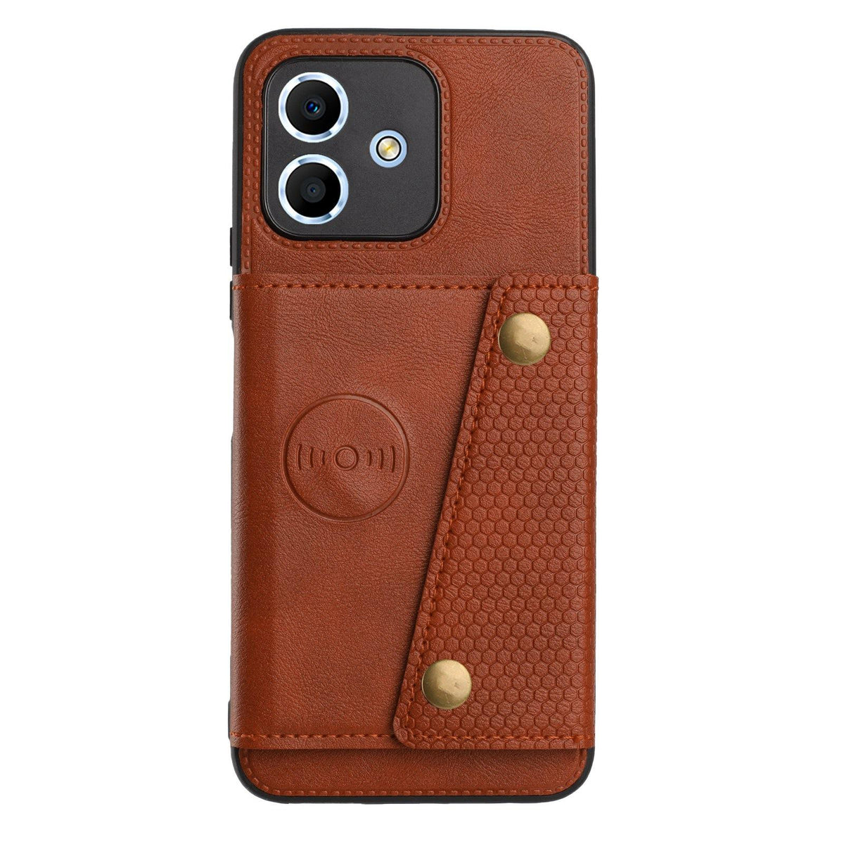 For Redmi Note 17 4G / 5G Global 169.7mm Double Buckle Card Slots Magnetic Phone Case - Brown - EDA006748521D