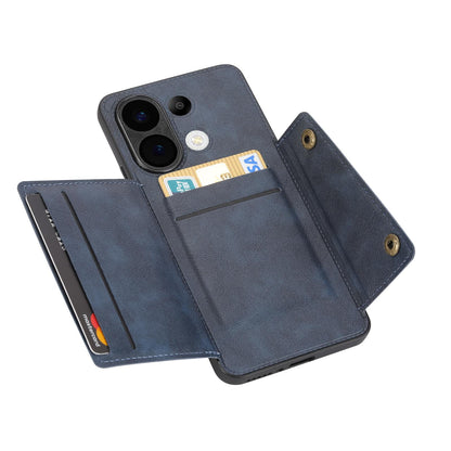 For Xiaomi Poco X8 Pro Max 5G Global Double Buckle Card Slots Magnetic Phone Case - Blue - EDA006748614C