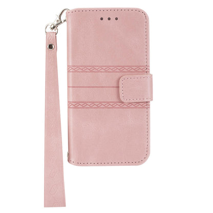 For Redmi K90 Pro Max / Poco F8 Ultra Embossed Stripes Skin Feel Leather Phone Case(Pink)