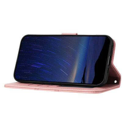 For Redmi K90 Pro Max / Poco F8 Ultra Embossed Stripes Skin Feel Leather Phone Case(Pink)