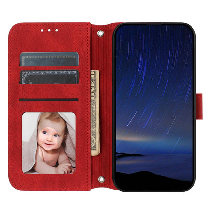 For Redmi K90 Pro Max / Poco F8 Ultra Embossed Stripes Skin Feel Leather Phone Case(Red)