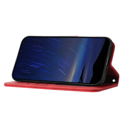 For Redmi K90 Pro Max / Poco F8 Ultra Embossed Stripes Skin Feel Leather Phone Case(Red)
