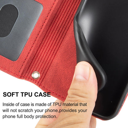 For Redmi K90 Pro Max / Poco F8 Ultra Embossed Stripes Skin Feel Leather Phone Case(Red)