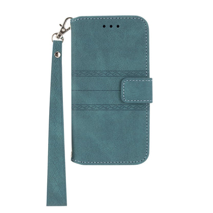 For Redmi K90 Pro Max / Poco F8 Ultra Embossed Stripes Skin Feel Leather Phone Case(Dark Green)