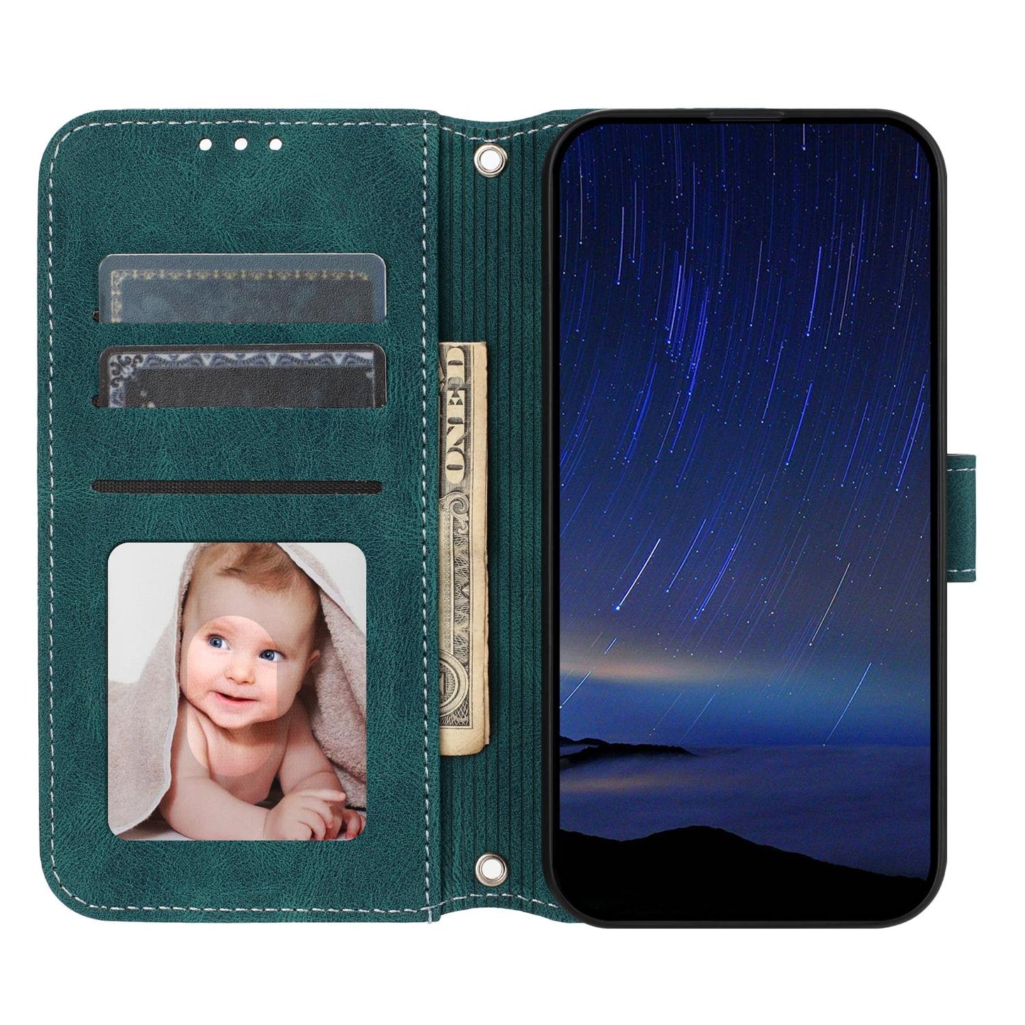 For Redmi K90 Pro Max / Poco F8 Ultra Embossed Stripes Skin Feel Leather Phone Case(Dark Green)