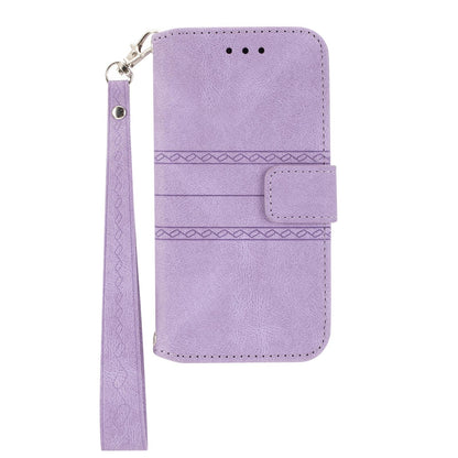 For Redmi K90 Pro Max / Poco F8 Ultra Embossed Stripes Skin Feel Leather Phone Case(Light Purple)