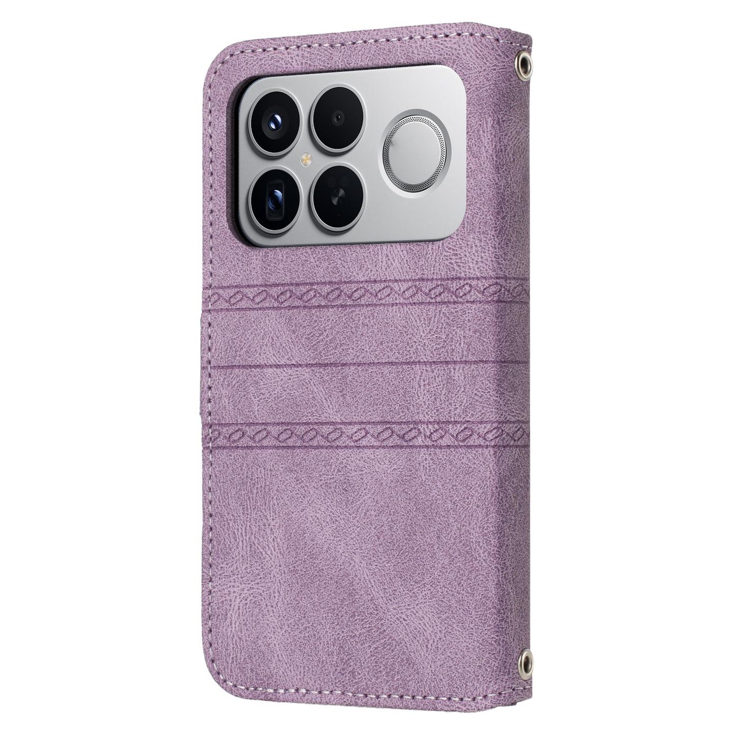 For Redmi K90 Pro Max / Poco F8 Ultra Embossed Stripes Skin Feel Leather Phone Case(Light Purple)